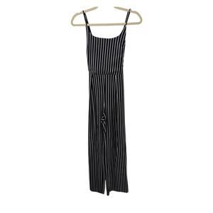 Good Luck Gem Black White Striped Jumpsuit Romper Size Women's Small